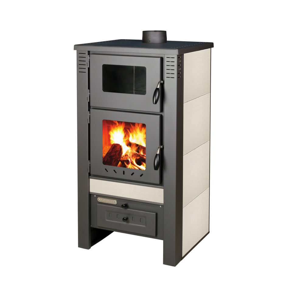 ProTermo Taurus Kaminofen mit Backfach Beige/Sand 12,05 kw | Bauart 1